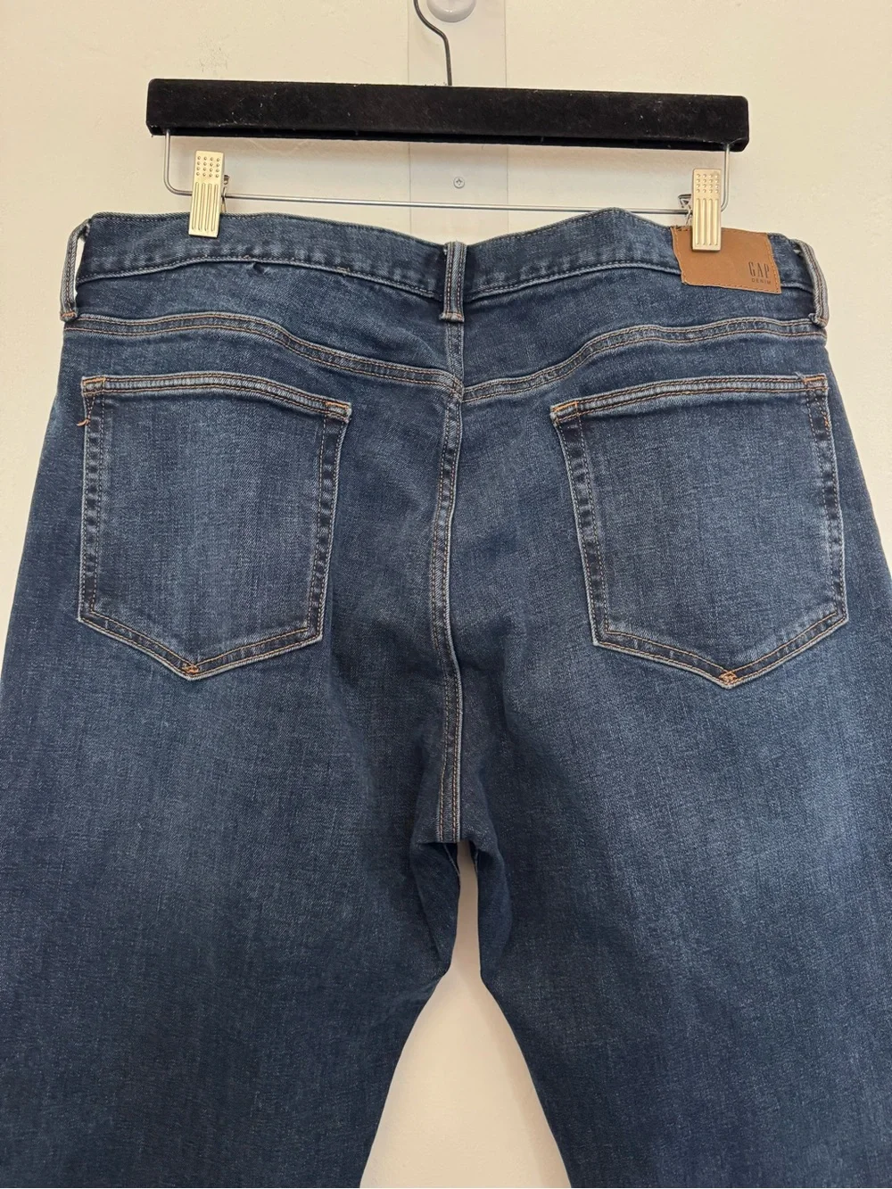 GAP Slim Straight Worn Dark Blue Denim Stretch Cotton Jeans